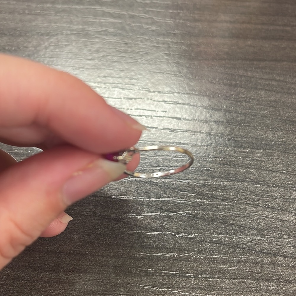10k White Gold Genuine Ruby & Diamond Heart Ring - Picture 5 of 6